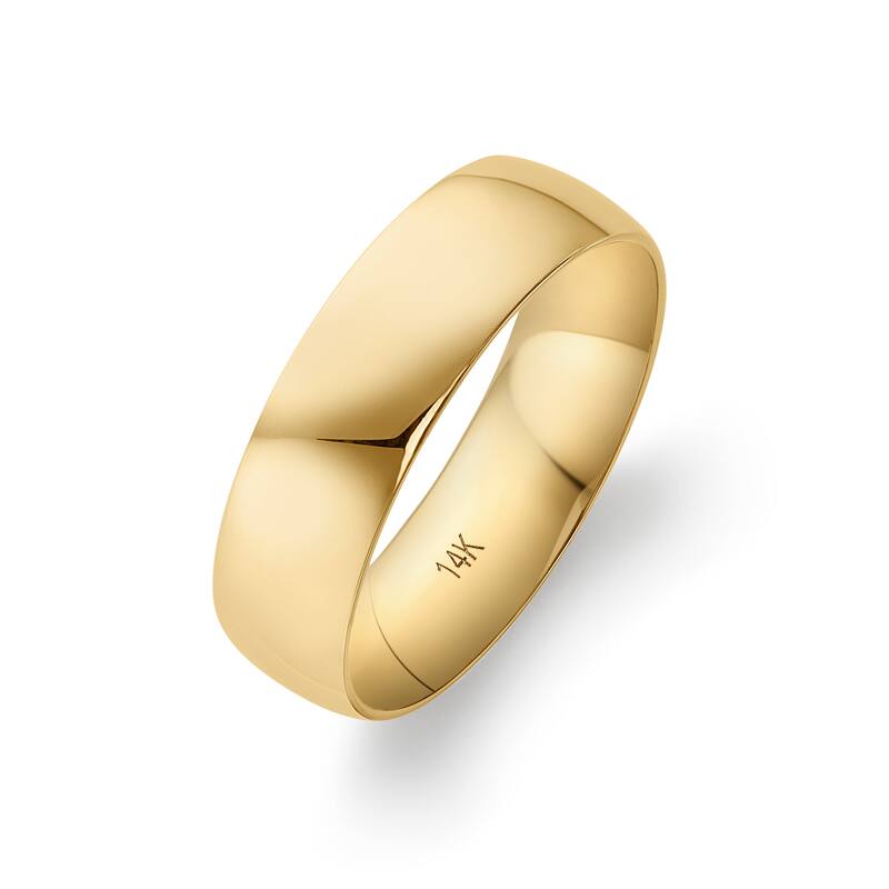 Clover Yellow Gold Comfort Fit Wedding Band - 13 (6mm) - 14k