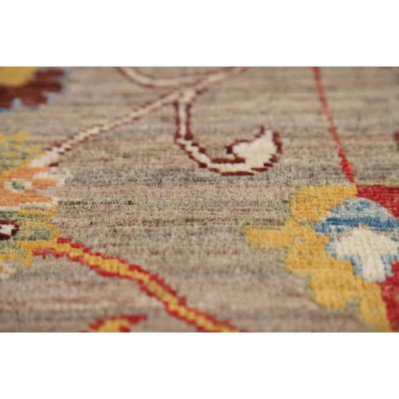 Brown Vegetable Dye Ziegler Oriental Rug Hand-Knotted Wool Carpet - 3'11" x 6'1"