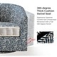 preview thumbnail 92 of 106, Cuenca Modern Living Room Wooden Upholstered 360° Swivel Barrel Chair with Metal Base and Wide Backrest