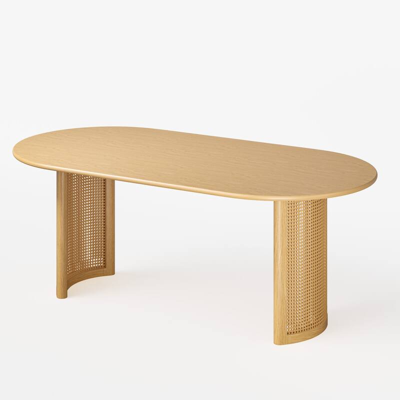 Oval Wood Dining Table Double Pedestal Kitchen Table