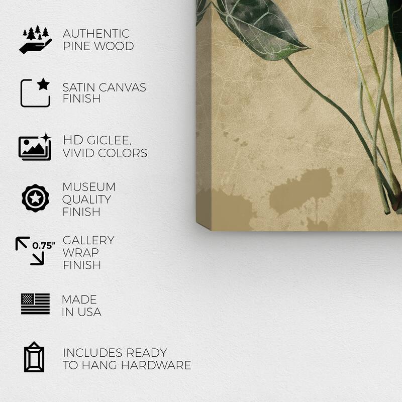 Wynwood Studio Canvas Floral and Botanical Botanical Leaf Coupling Green and Dark Green Farmhouse Wall Art Canvas Print