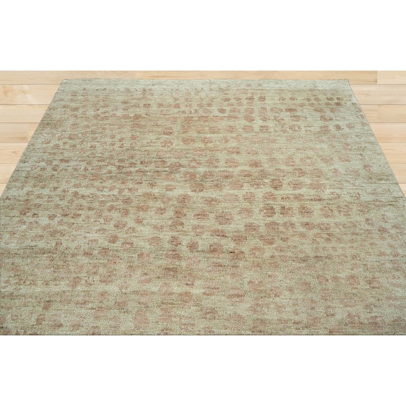 Hand Knotted Rust Tukish Oushak Wool Contemporary Area Rug - 7' 11'' x 9' 10''
