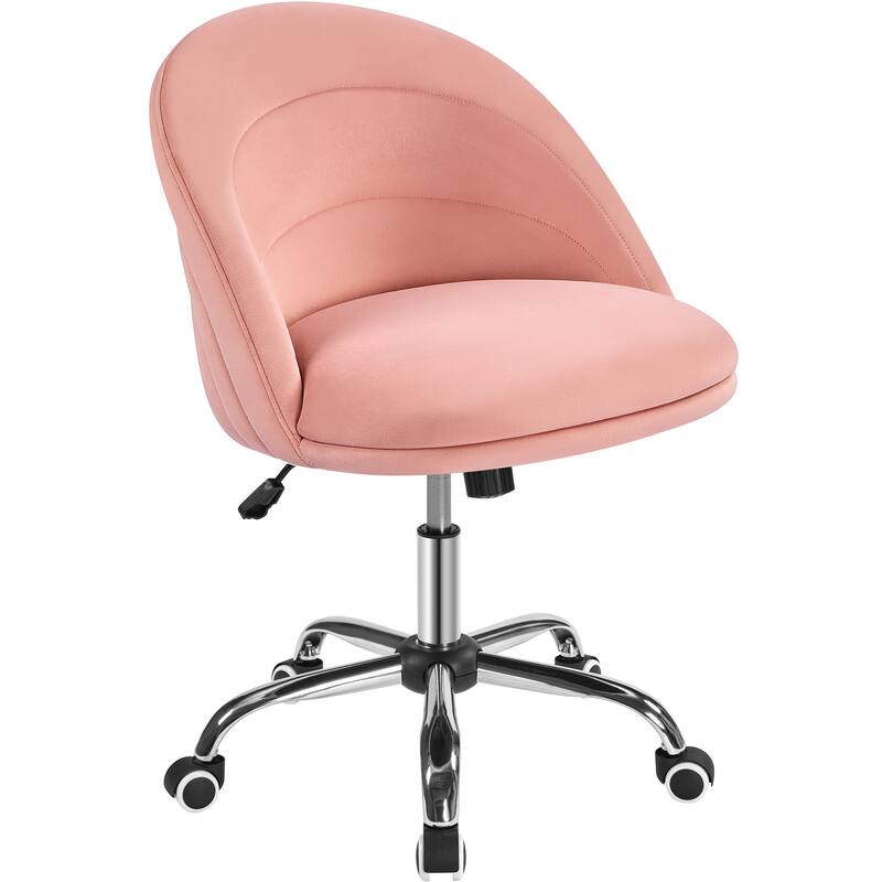 Yaheetech Modern Velvet Armless Desk Chair Office Chair for Bedroom, Home Office