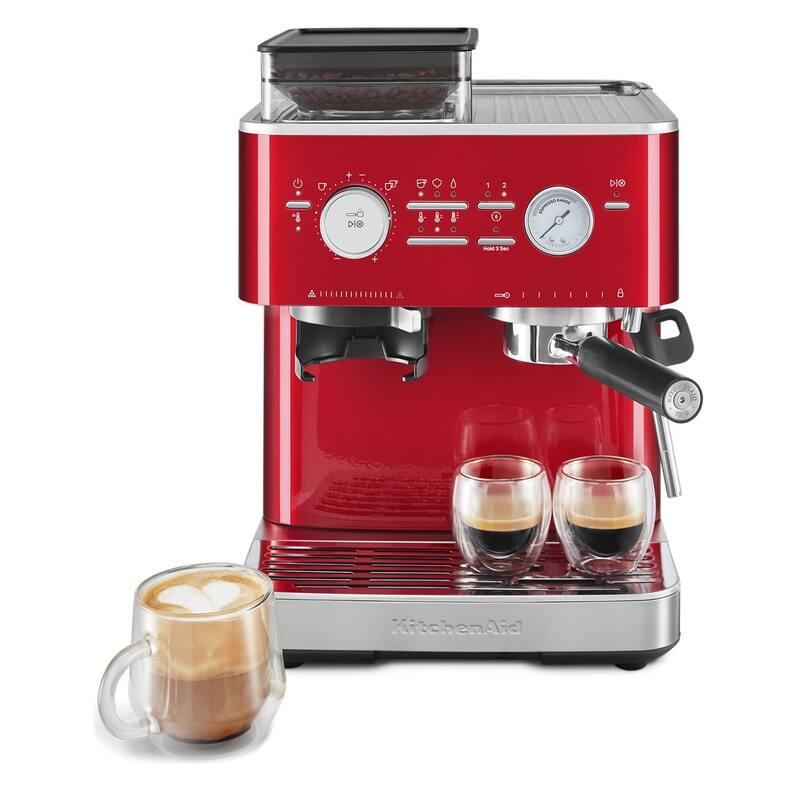 KitchenAid Semi Automatic Espresso Machine with Burr Grinder, KES6551