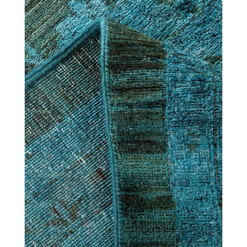 Overton Hand Knotted Wool Vintage Inspired Modern Contemporary Overdyed Brown Area Rug - 12' 1" x 14' 10"