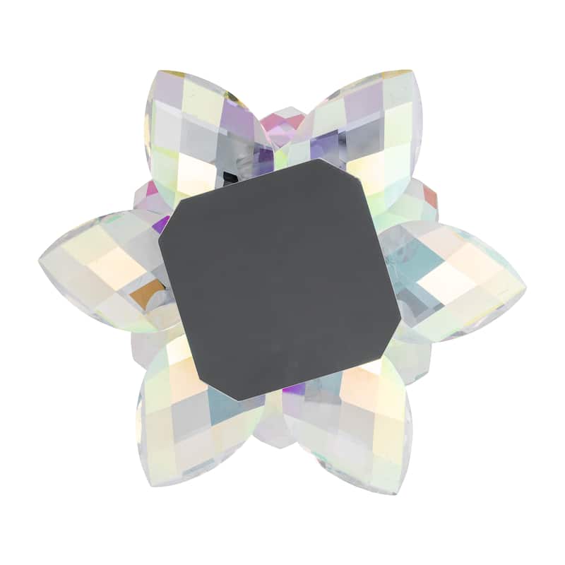 Iridescent Glass Crystal Lotus Votive Candle Holder