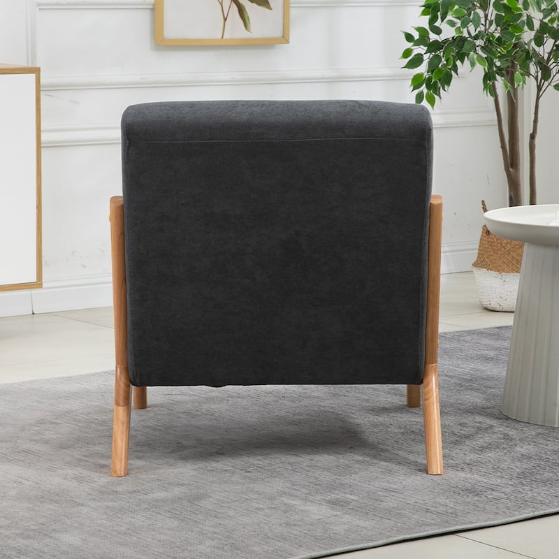Mid-Century Velvet Upholstered Accent Chair Armchair w/Waist Cushion