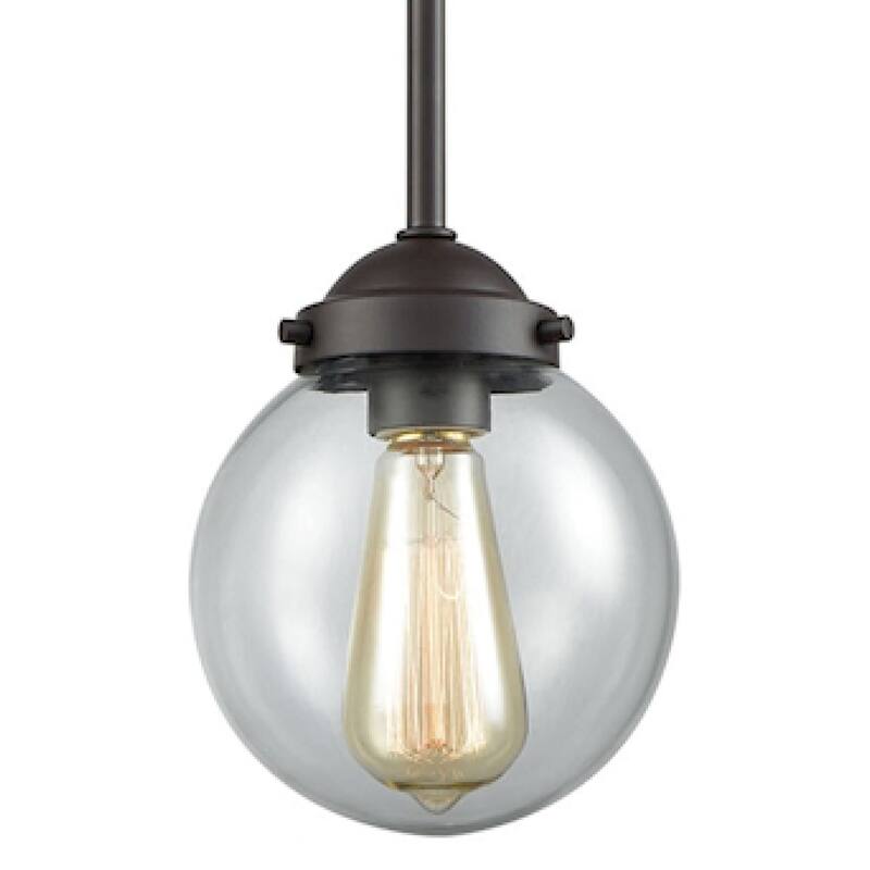 Elk Home Beckett Oil Rubbed Bronze With Clear Glass 1 Light Pendant