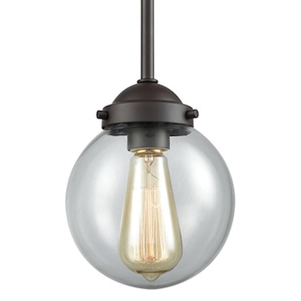 Elk Home Beckett Oil Rubbed Bronze With Clear Glass 1 Light Pendant