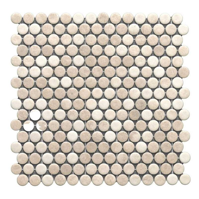 The Tile Life Eterna Penny 12x12 Round Glass Mosaic Floor, Wall & Backsplash Tile