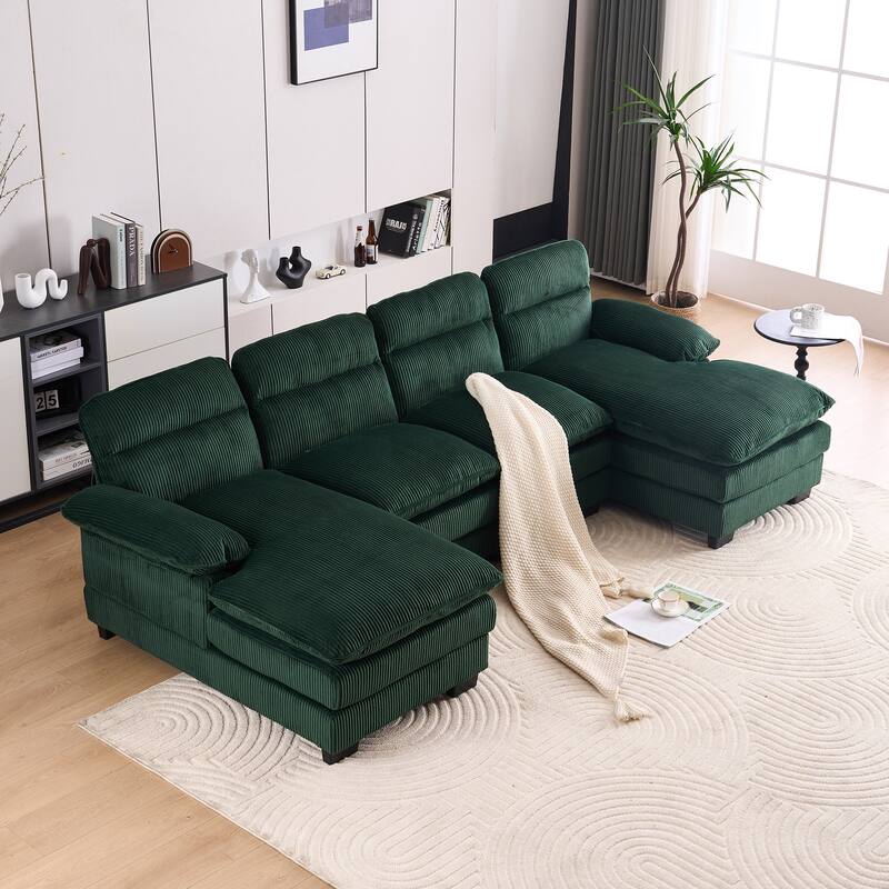111.8" U-shaped profile sofa, including two single seats and two chaise
