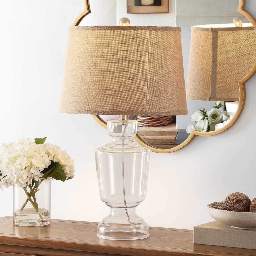 SAFAVIEH Lighting Emiliyana 24-inch Glass Table Lamp (Set of 2) - 14" x 14" x 24" - 14Wx14Dx24H