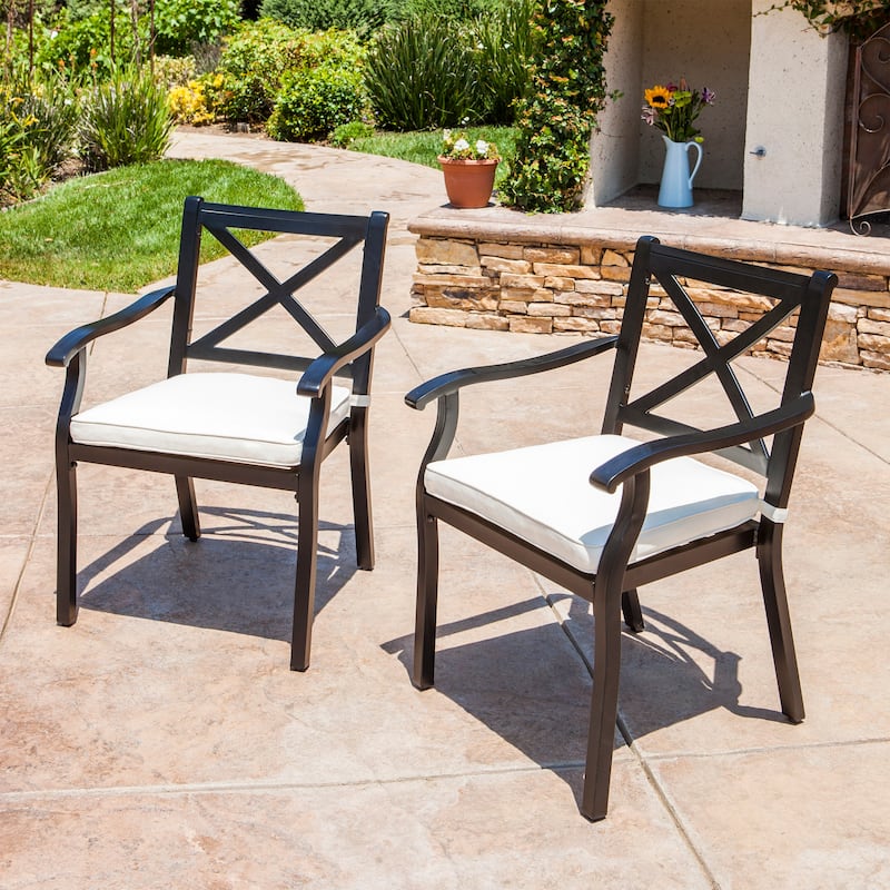 Outdoor Aluminum Dining Armchairs (Set of 2)