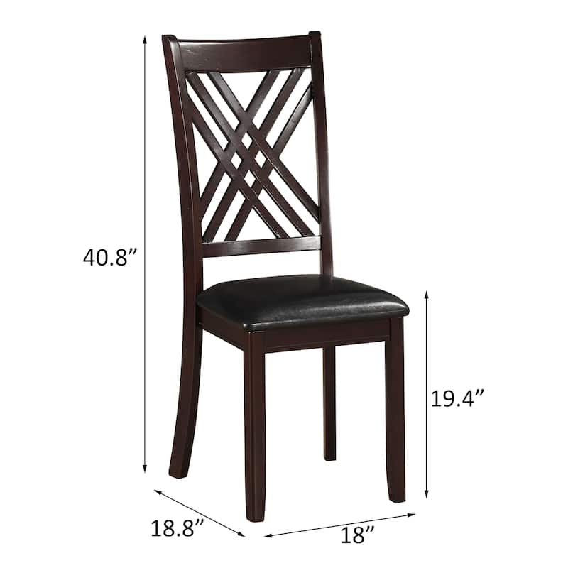 Gracie Black and Espresso Cross Back Side Chairs (Set of 2)