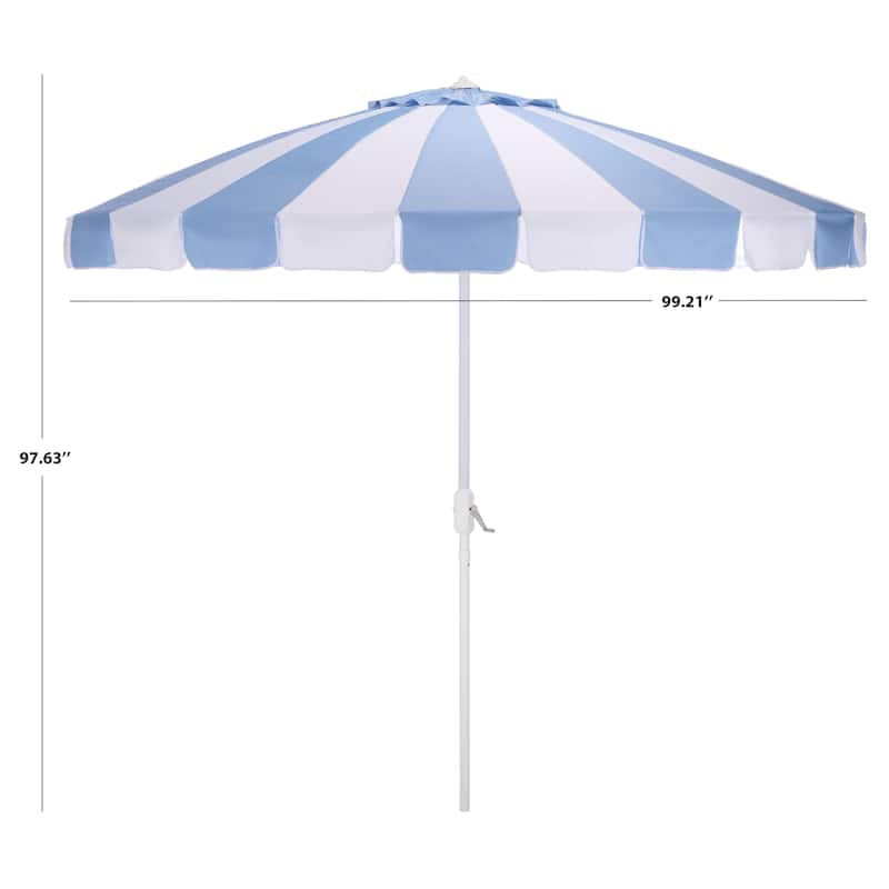 SAFAVIEH Outdoor Patio Furniture Buti 9 Ft Umbrella, Crank Lift Shade with Aluminum Frame