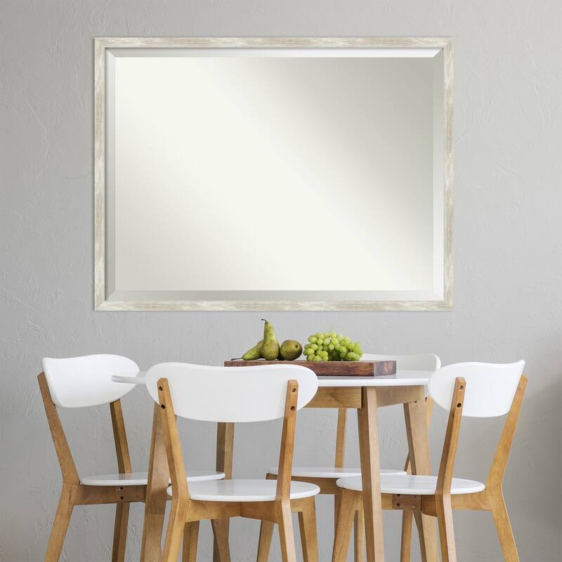 Beveled Wall Mirror - Crackled Metallic Narrow Frame - Crackled Metallic Narrow
