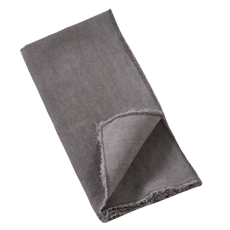 Stone Washed Table Napkins With Fringed Design (Set of 4)
