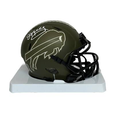 Jim Kelly Signed Buffalo Bills Salute To Service Speed Mini Helmet