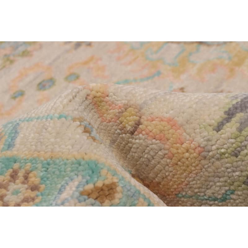 ECARPETGALLERY Hand-knotted Modern Oushak Ivory Wool Rug - 8'1 x 10'2