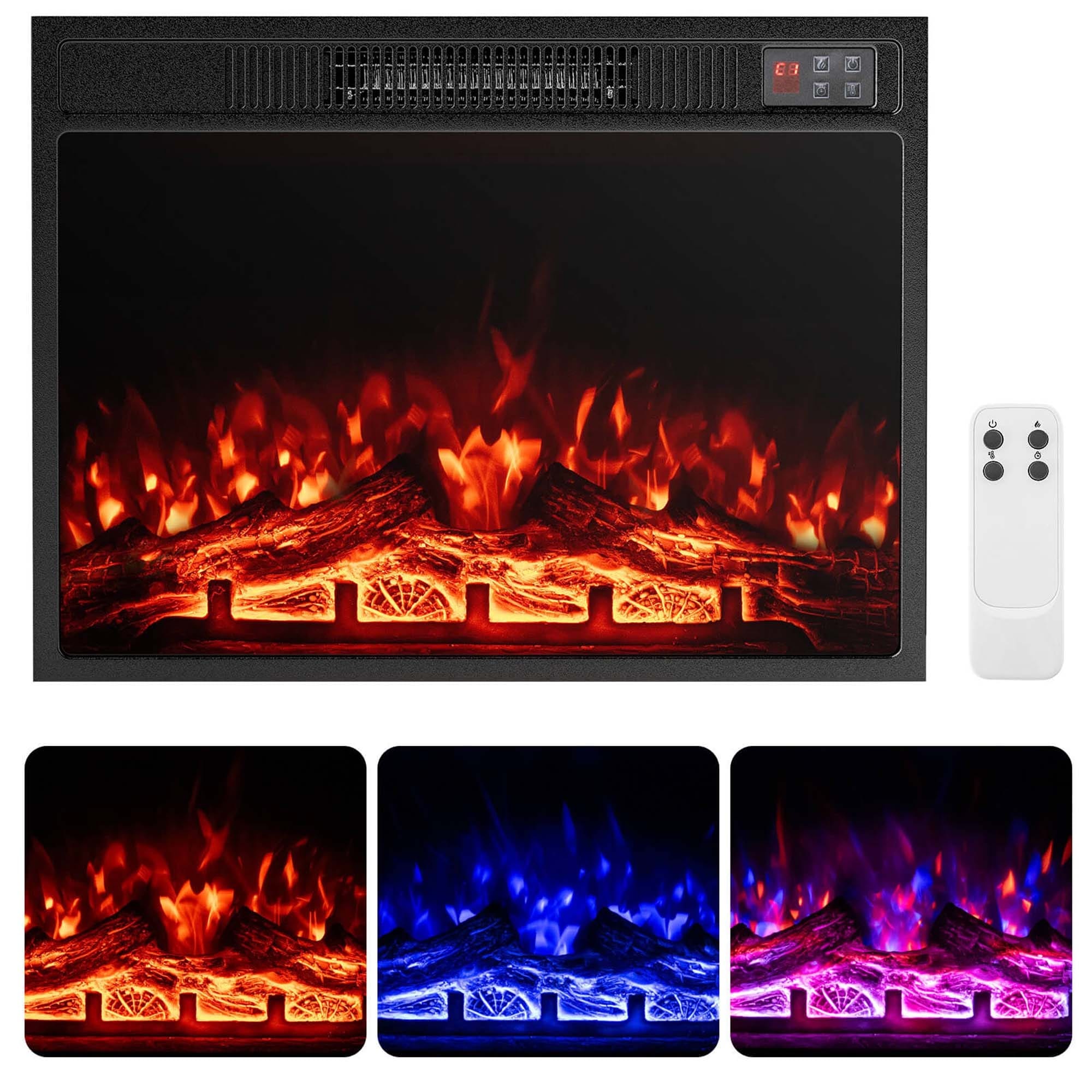 Costway 23" Electric Fireplace Insert with Remote Control Adjustable - See Details