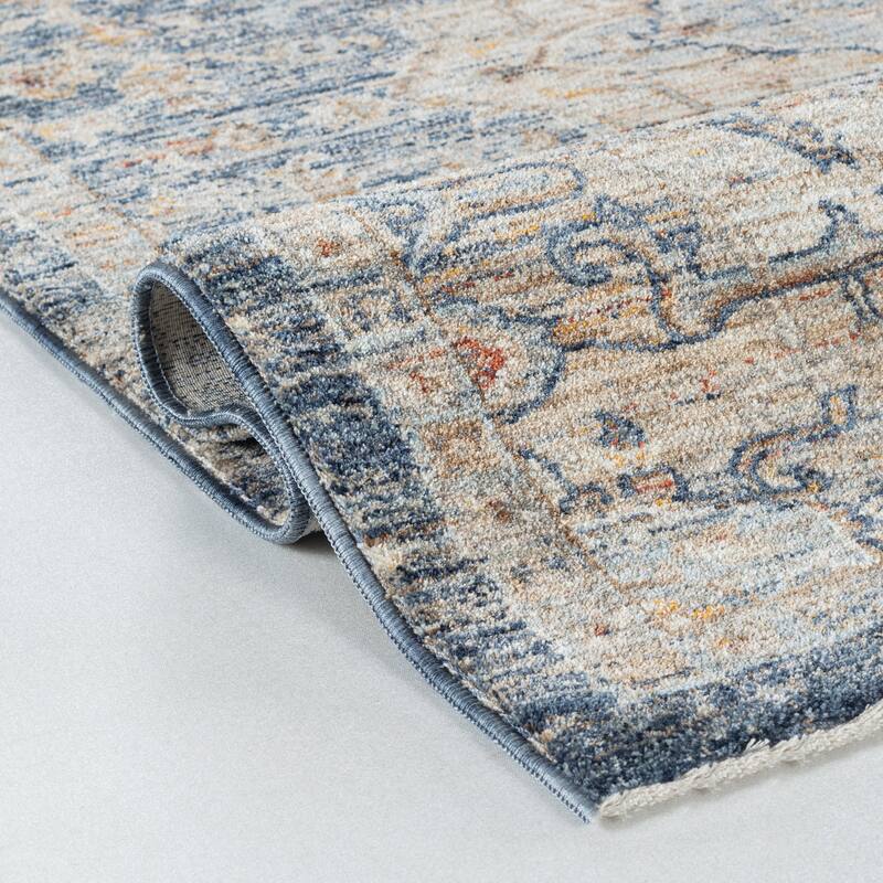 Stelios Collection Navy Transitional Area Rug