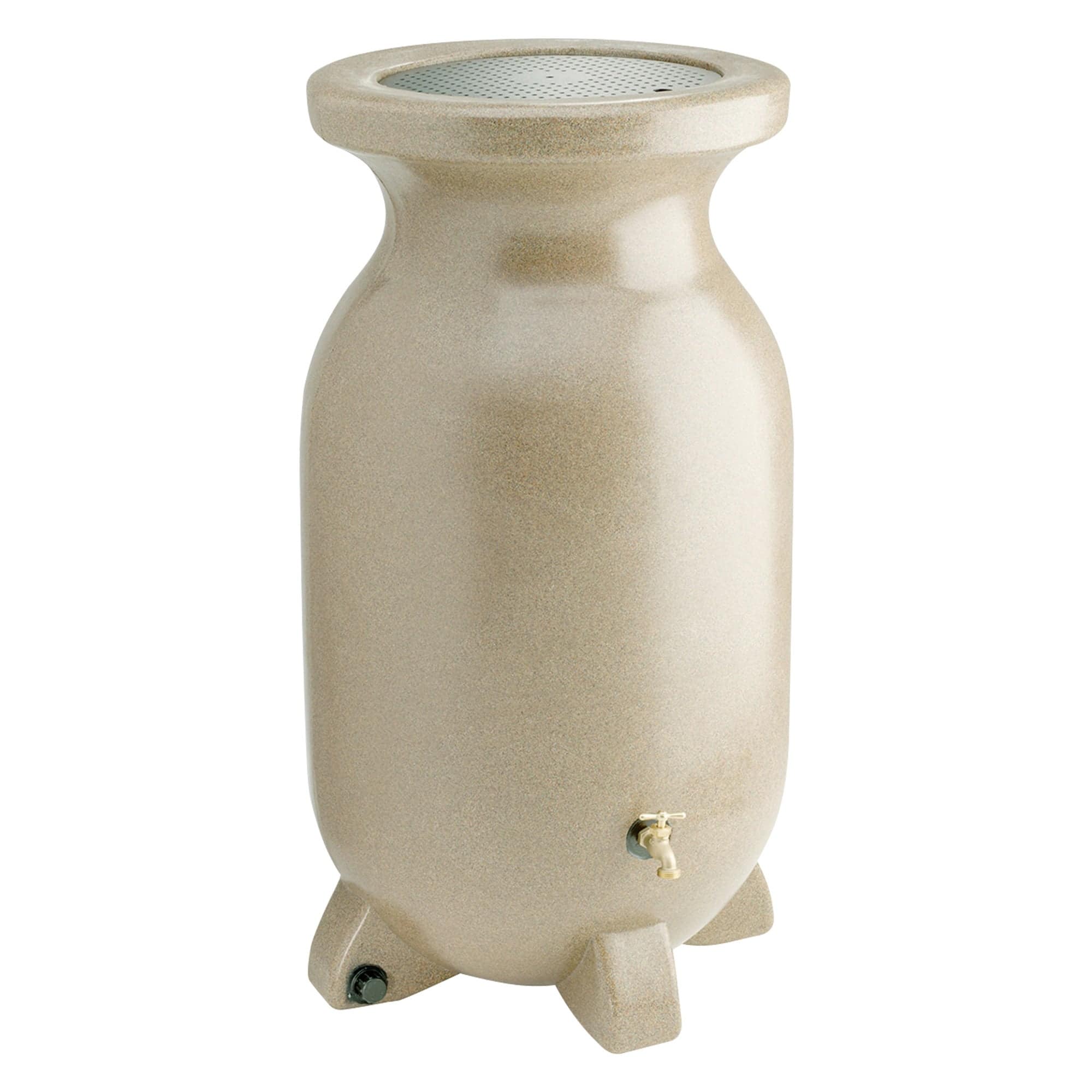 slide 2 of 7, Koolscapes Stone-Look Rain Barrel, 75 gal (285L), Sandstone - M