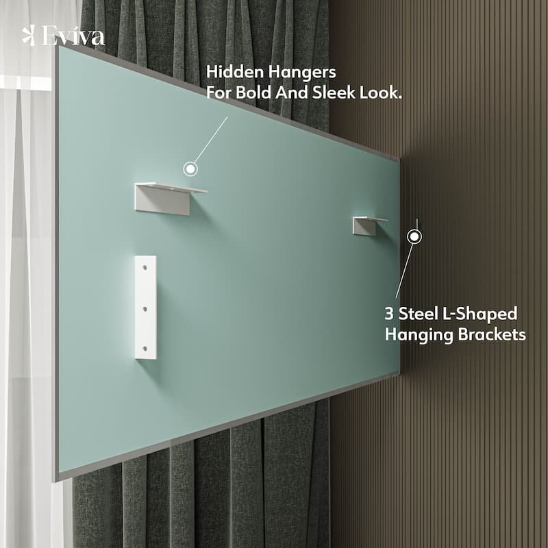 Eviva Sax 72" x 30" Rectangular Brushed Nickel Metal Framed Mirror - Brushed Nickel