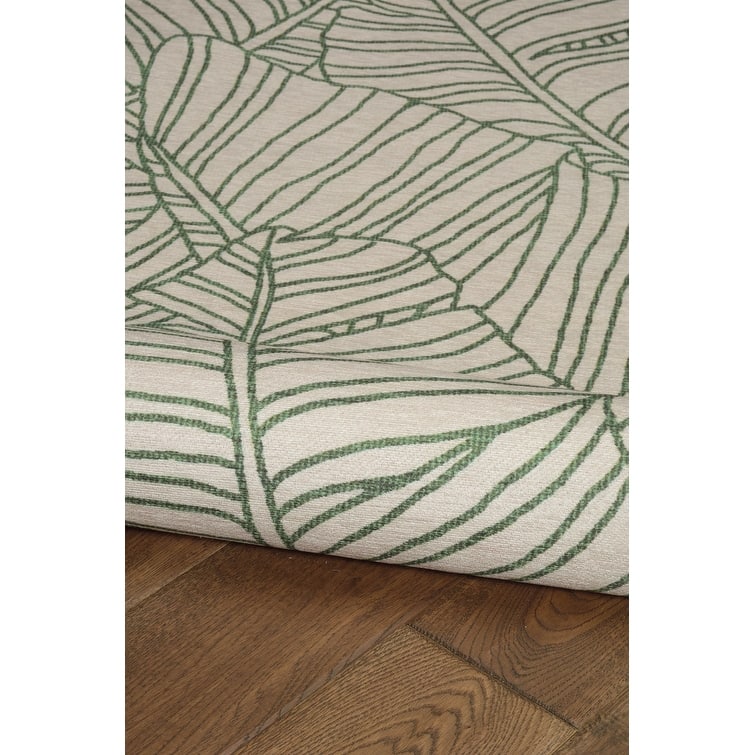 Indoor/Outdoor Water Resistant Hialeah Ivory & Yellow Washable Area Rug Washable Area Rug - 2' x 3'