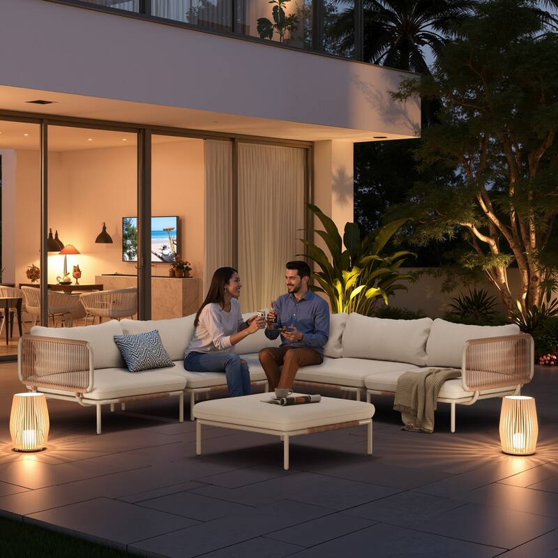 Pellebant Outdoor Sectional Sofa Patio Conversation Seating Set