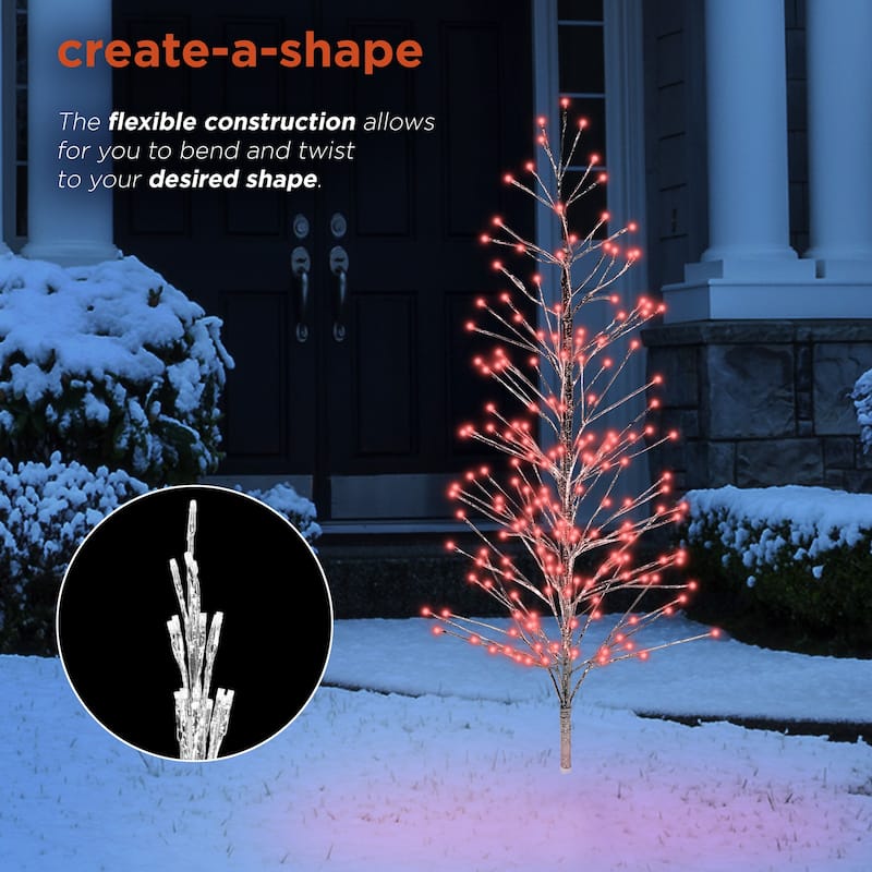 Alpine Corporation 60"H Indoor/Outdoor Artificial Christmas Tree with LED Lights