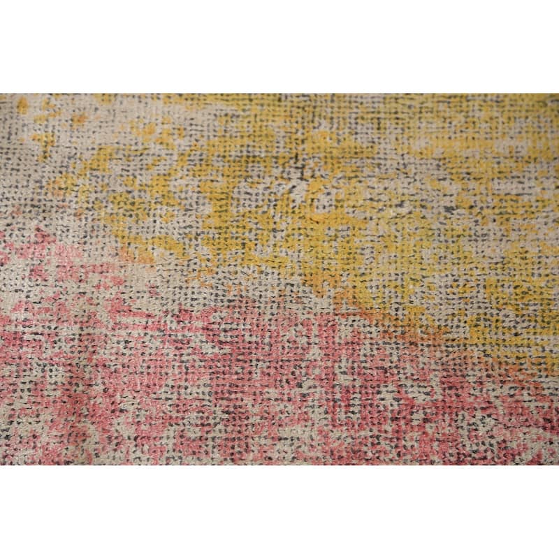 Colorful Modern Abstract Indian Area Rug Handmade Wool Carpet - 8'4"x 11'8"