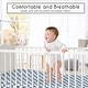 preview thumbnail 2 of 4, Sweet Jojo Designs Blue Gingham Checkered Plaid Boy Girl Unisex/Gender Neutral Fitted Crib Sheet Vintage Classic Geometric Retro