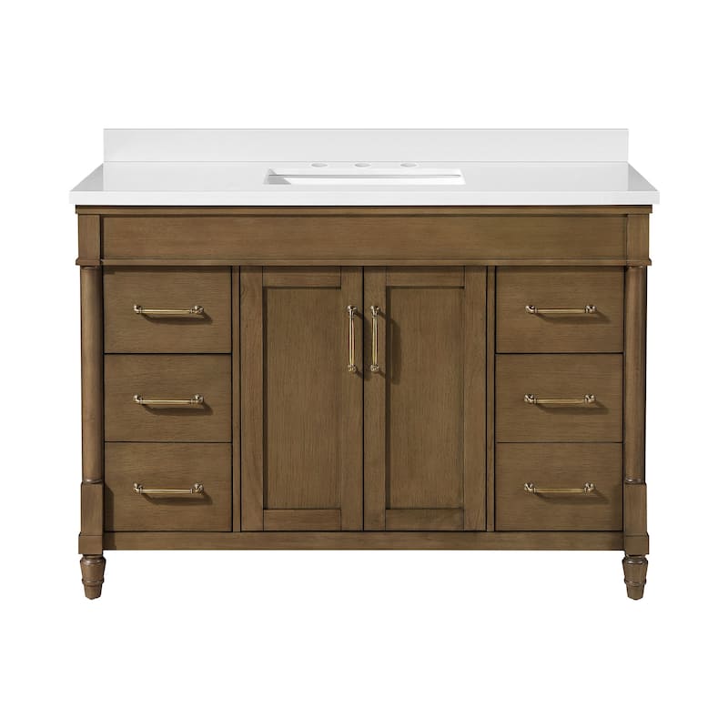 Salisbury Bathroom Vanity with White Engineered Marble Top