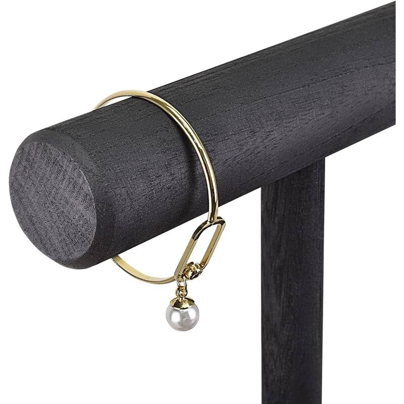 2 Tier Wooden Jewelry Bracelet Watch Display Tower - Small