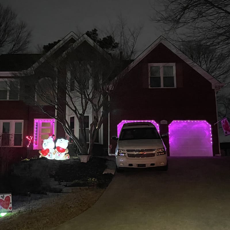25 Count Pink LED C9 Christmas Lights, 16 ft White Wire