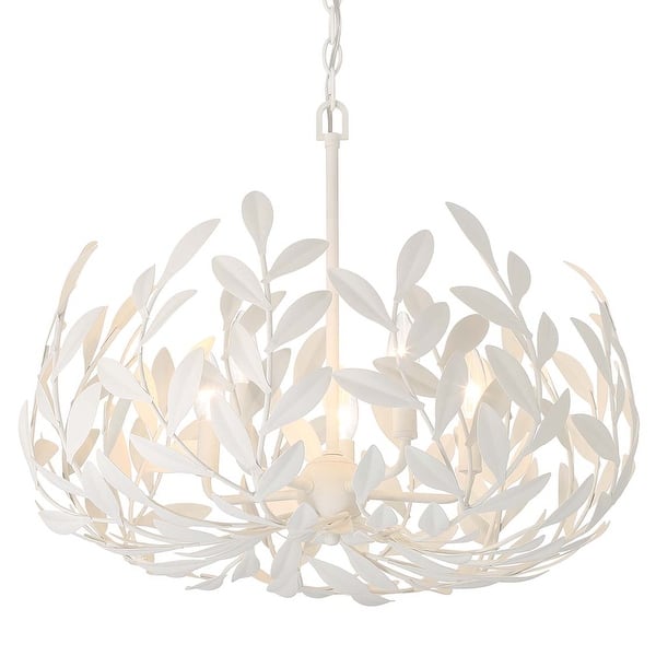 slide 2 of 11, Crystorama Lighting Group 566 Broche 5 Light 23" Wide Taper Candle Matte White