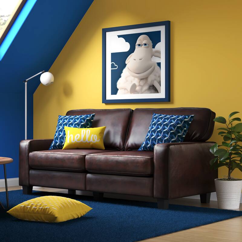 Serta Palisades Upholstered 73" Sofas for Living Room Modern Design Couch, Straight Arms, Soft Upholstery, Tool-Free Assembly