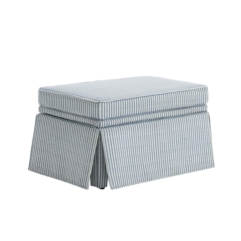 2 Set Rectangle Chenille Upholstered Storage Ottoman