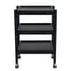preview thumbnail 5 of 4, Rubberwood 3-Tier Bar Cart on Casters with Removable Tray/Shelf - 18.5"L x 23.62"W x 26.38"H