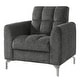 Lupe 35 Inch Chair, Biscuit Tufted, Chrome Legs, Gray Chenille ...