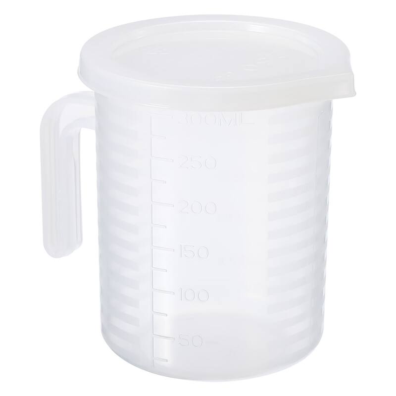 Graduated Beaker, 250ml PP Plastic Liquid Measuring Cup Double Sided Graduations - Transparent