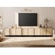 preview thumbnail 11 of 32, WMAPAT Modern Entertainment Center With T-Shaped Wooden Legs, 4-Door Storage TV Stand, Media Cabinet For Living Room 141 inches - Light Oak