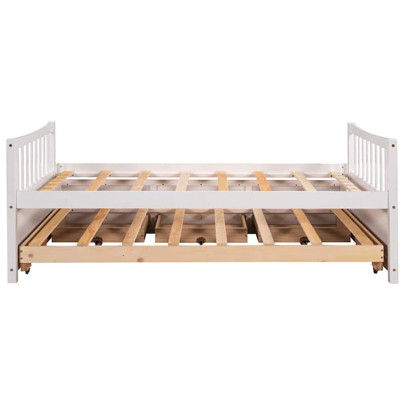 Daybed with Trundle and Drawers Twin Size