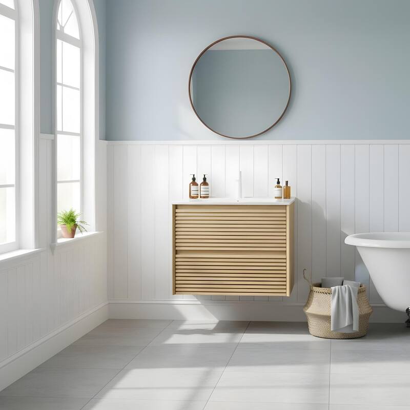 Modern Wall Mounted Bathroom Vanity with Sink