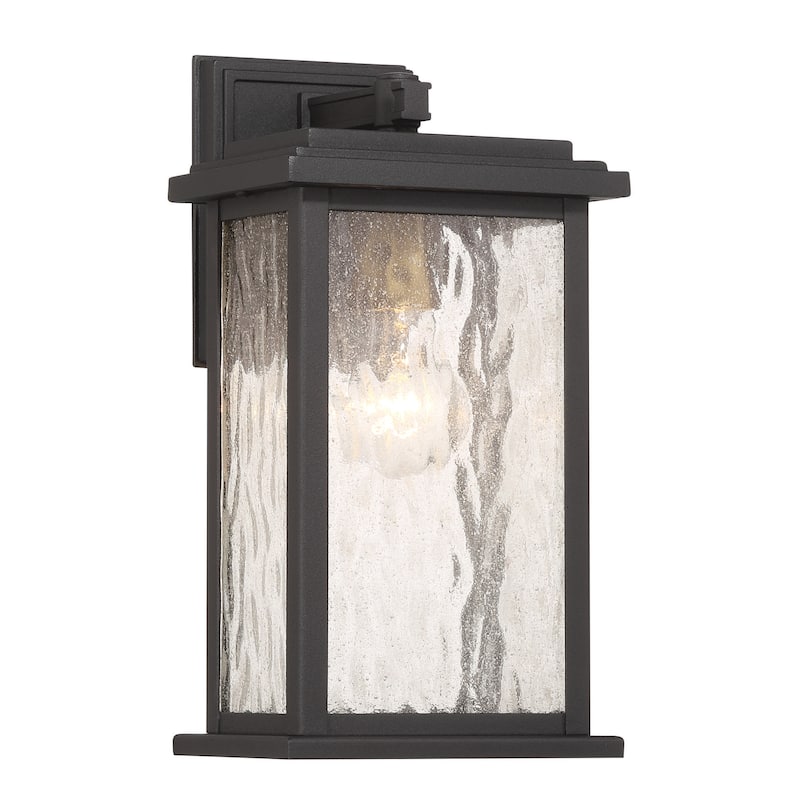 Artcraft Estate 1-Light Outdoor Wall Sconce - Black with Brass Accent