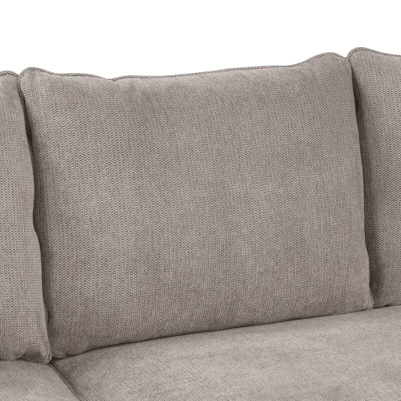 90" Polyester Sleeper Sectional L-Shaped Convertible Sofa Bed with Storage Chaise and USB Ports