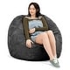 preview thumbnail 24 of 38, Jaxx 4 Foot Saxx Large Bean Bag Chair and Lounger for Teens and Adults - Microsuede Black