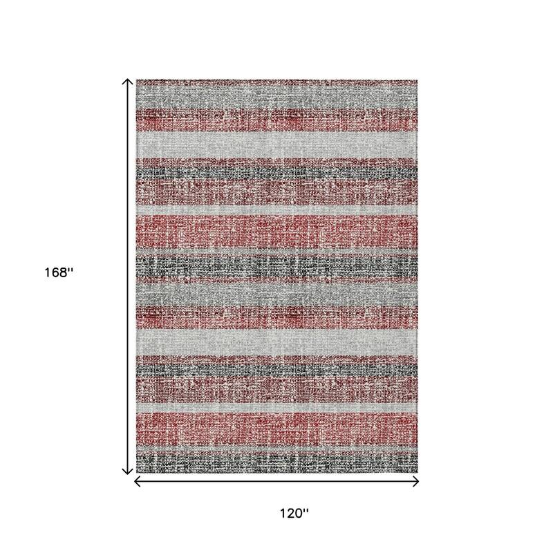 HomeRoots Striped Transitional Rectangle Outdoor Rug