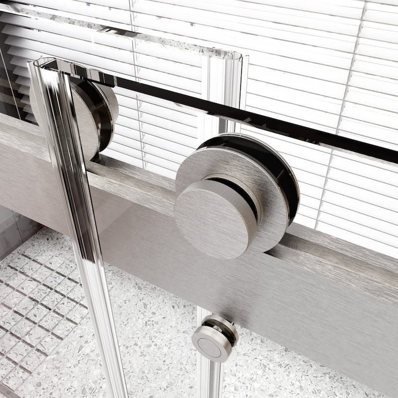 56"-60" x 76" Frameless Double Sliding Shower Door