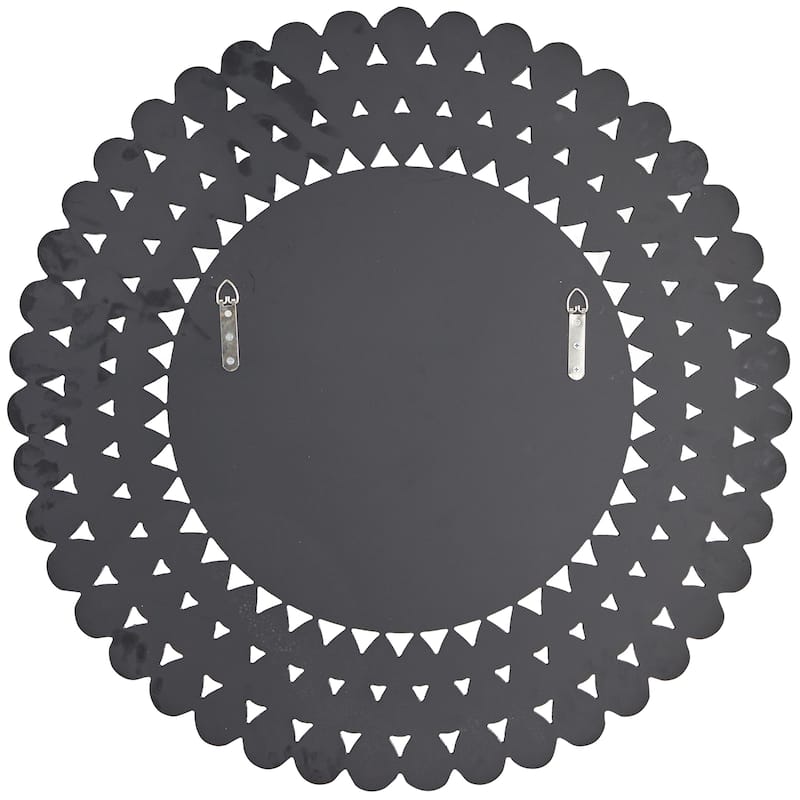 Glass Starburst Room Wall Mirror with Teardrop Embellishment - Silver - Roche River Decor